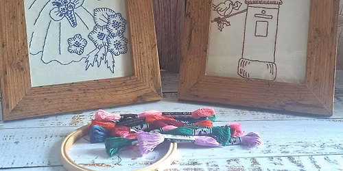 Christmas Redwork Embroidery Workshop