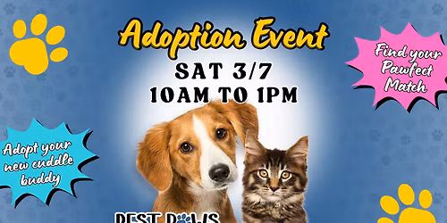 Adoption Event at Bentley\u2019s Pet Stuff