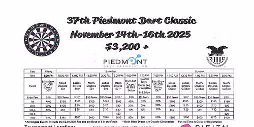 PIEDMONT CLASSIC DART TOURNAMENT