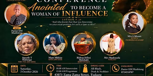 You were not placed here by accident. You were anointed, positioned and called to influence for such