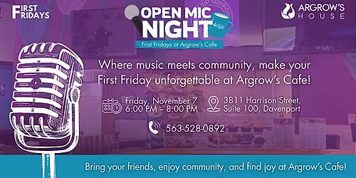 Argrow's First Fridays  & Open Mic Night