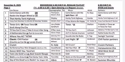 Brookridge Line Dance Social with Rhonda