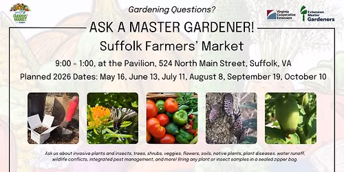 Farmers Market Help Desk - Ask a Master Gardener!