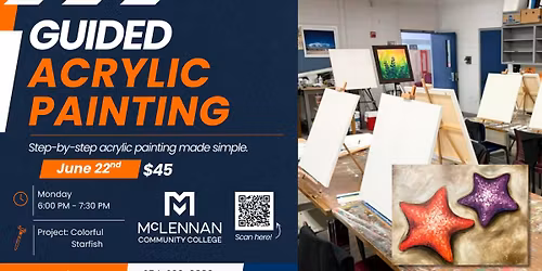 Guided Acrylic Painting - Colorful Starfish Project 