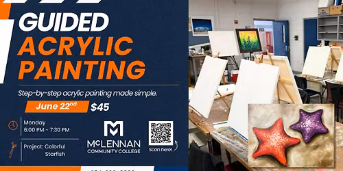 Guided Acrylic Painting - Colorful Starfish Project