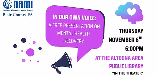 In Our Own Voice: A Free Presentation on Mental Health Recovery
