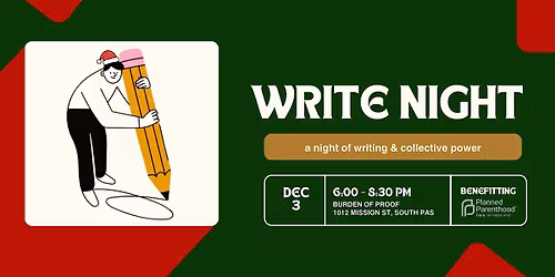 Write Night: Sip & Write Fundraiser for Planned Parenthood