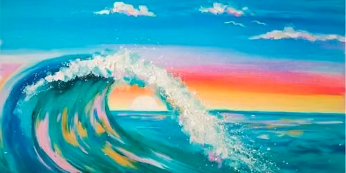 Painting with Acrylics for Adults: Summer Scenery - Ocean Sunrise Wave