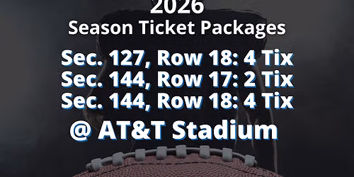 2026 Dallas Cowboys Season Tickets at AT&T Stadium