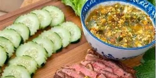Khmer Cooking Class - Prohok Dip with Steak and Veggies