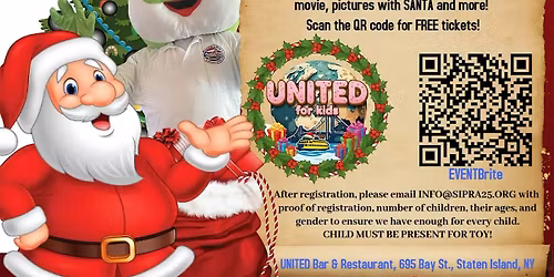Breakfast with SANTA, "RICO" the coqui elf and toy giveaway