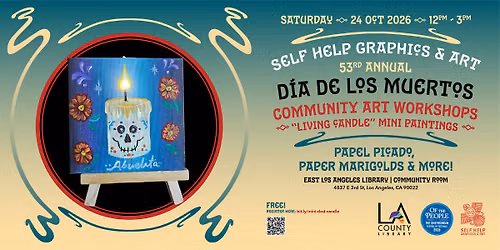 D\u00eda de los Muertos Community Art Workshop #4: \u201cLiving candle\u201d mini painting