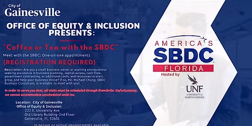 City of Gainesville's "Coffee or Tea With the SBDC!"