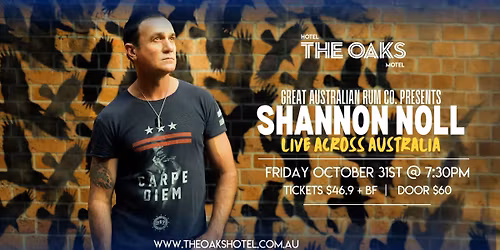 Great Australian Rum Co. Presents Shannon Noll With Special Guest Blake Noll