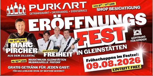 Er\u00f6ffnungsfest Getr\u00e4nke Purkart mit Marc Pircher & Freiheit \ud83e\udd73\ud83c\udf8a\ud83e\udd42\ud83c\udf7e\ud83c\udf7b\ud83c\udf77