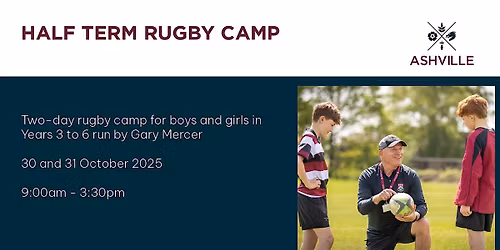 Ashville Harrogate  Rugby Camp - Thursday 30 and Friday 31 October 2025