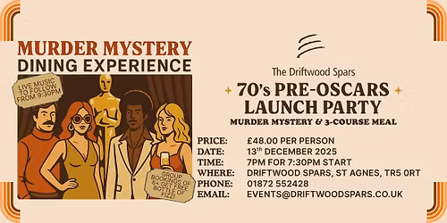 Murder at The Driftwood – 70s Pre-Oscars Launch Party