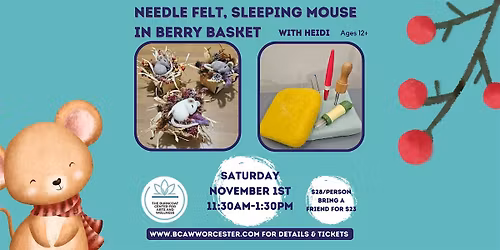 Needle Felt a Sleeping Mouse in a Berry Basket