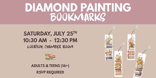 Diamond Painting Bookmarks - RSVP LINK BELOW