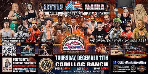 Southington, CT - Little Mania Mini Wrestling @Cadillac Ranch