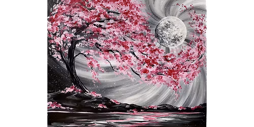 Moonlit Cherry Blossom River - Paint and Sip in Phoenix | Classpop!\u2122