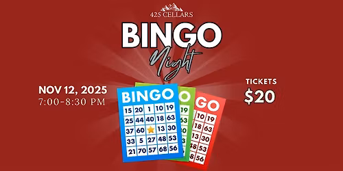 Wine and Bingo Night @ 425 Cellars