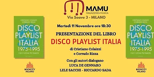 Presentazione a Milano  di Disco Playlist Italia - Boockcity Milano 2025