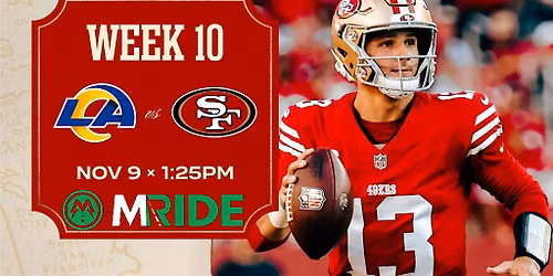 49ers vs LA RAMS SHUTTLE BUS R\/T FROM FISHERMAN'S WHARF (SF) 11\/09\/2025