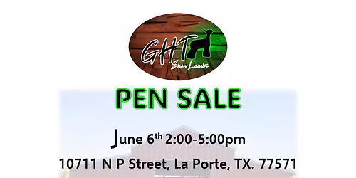 GHT Show Lambs - Open Barn Pen Sale