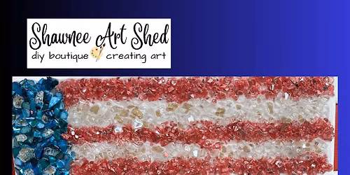 Monday Sip & Paint Crushed Glass Flag