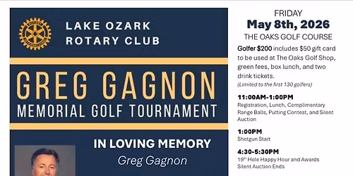 Lake Ozark Rotary Greg Gagnon Memorial Golf Tournament