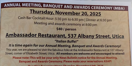 Annual Meeting,Banquet and Awards Ceremony