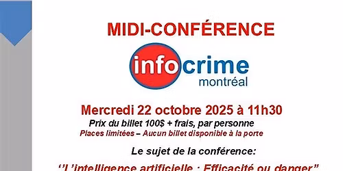 Midi conf\u00e9rence\/L\u2019intelligence artificielle = Efficacit\u00e9 ou Danger