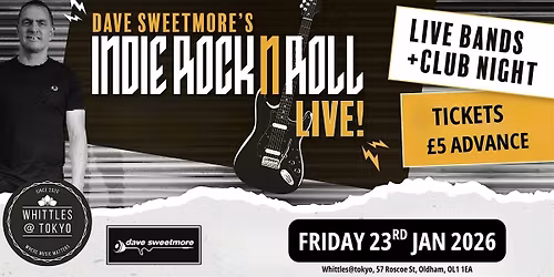 Dave Sweetmore Indie Rock n Roll Live Night