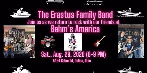 The Erastus Family Band at Behm's America (Sat. 8-29-2026, 6-9 PM)