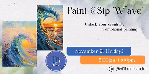 Paint Sip Acrylic Painting Workshop "Wave"