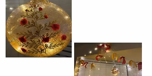 Holiday Ornament w\/Pressed Flowers