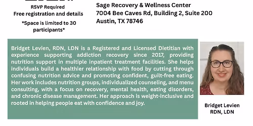Free CEU Workshop: Fueling Recovery: The Critical Role of Nutrition in Mental Health and Sobriety