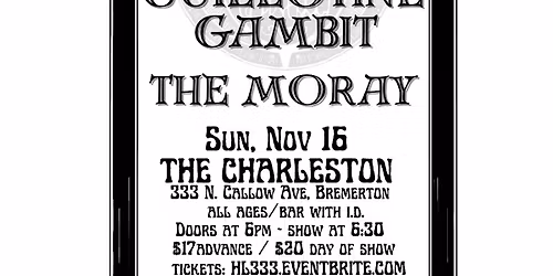 HOLY LOCUST \/\/ PIGEON PIT \/\/ GUILLOTINE GAMBIT \/\/ THE MORAY