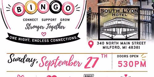 Lucky Ladies Social Bingo - South Lyon Hotel Sunday, Sept 27th
