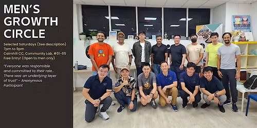 Men's Growth Circle 6 Dec'25 (In-Person @ Cairnhill CC)