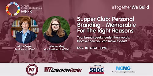 Supper Club: Personal Branding \u2013 Memorable for the Right Reasons