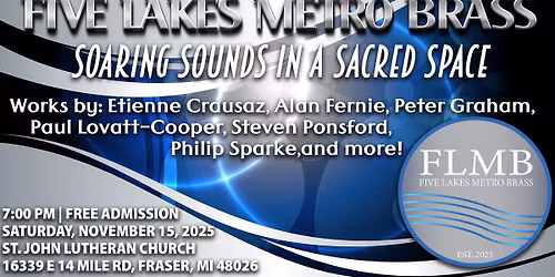 Free Concert: Five Lakes Metro Brass at St. John Lutheran Fraser
