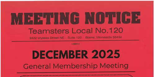 December General Membership Meeting & Turkey Giveaway