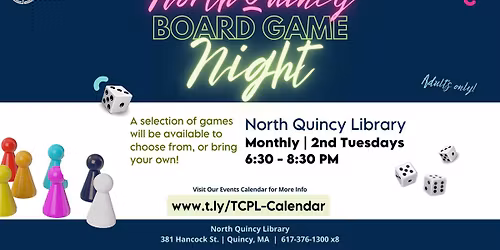 Adult Board Game Night @ North Quincy