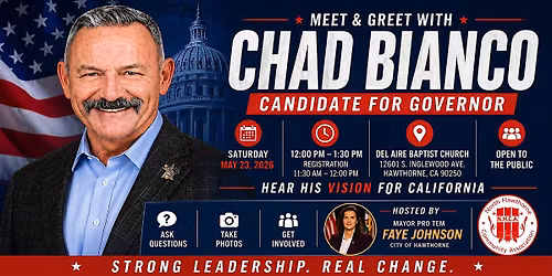 Meet & Greet with Chad Bianco for Governor \u2013 Hawthorne Community Event