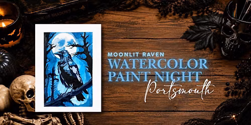Moonlit Raven Watercolor Paint Night | Portsmouth