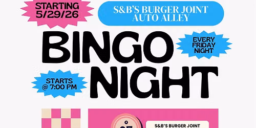 BINGO @ S&B\u2019s Auto Alley