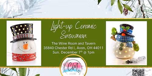 Light-up Ceramic Snowman | The Wine Room & Tavern