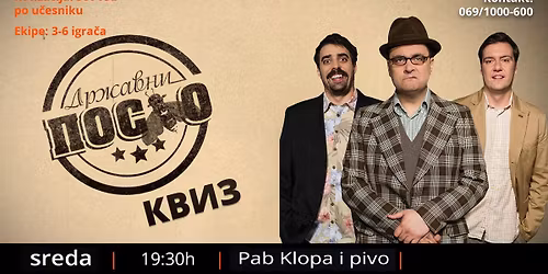 Dr\u017eavni posao kviz u Klopi i pivu - 15. april